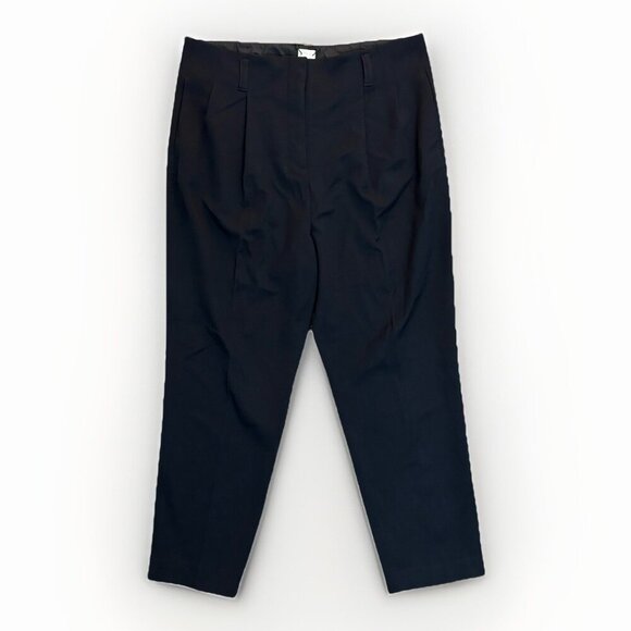 Giuliva Heritage Women's Ankle Trousers Pants Size 16 Black Pleated x H&M NWT - Picture 1 of 16